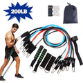Custom Printed 11 in 1 TPE Resistance Bands Sets 200lbs Yoga Training Latex Exercise Band Toning Tubes Fitness Equipment