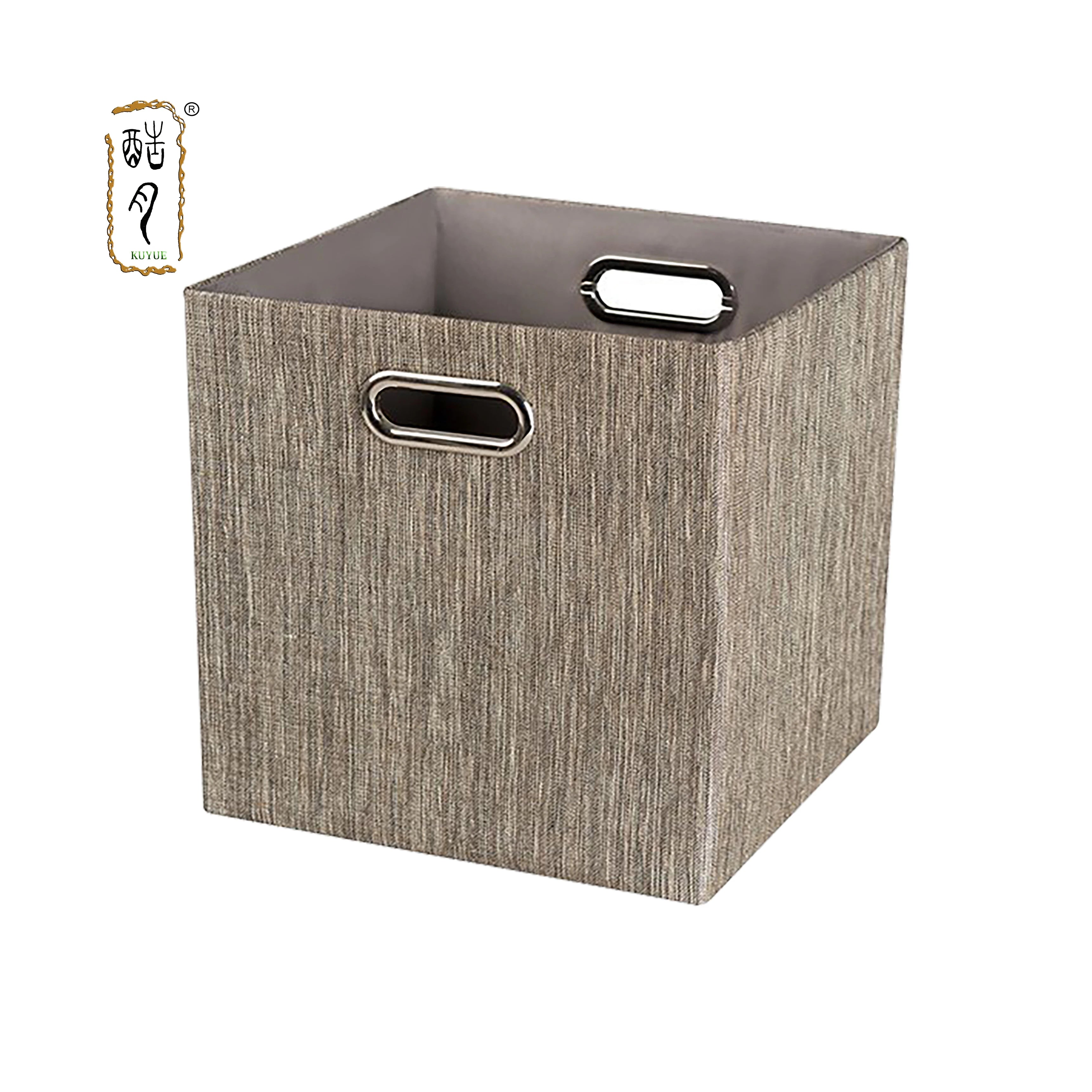 KUYUE Foldable Cube Storage Bin Organizing Baskets Cubby Boxes Fabric Storage Cubes Organizer Bins with Handles Opp Bag CLASSIC