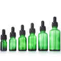 In Stock 5ml 10ml 15ml 20ml 30ml 50ml 100ml Green Essential Oil Glass Dropper Bottle With Black Cap