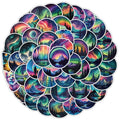 50pcs Fashional Aurora Borealis Round galaxy Night Sky Animal Bear Walking Northern Lights Sticker