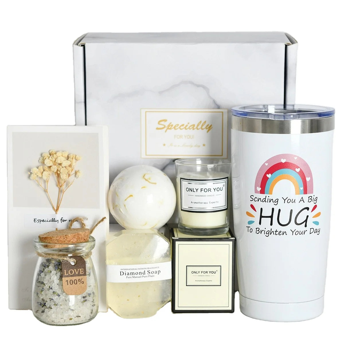 2026 Trend Cosplaygift Set Udeas Tumbler Scented Candle Handmade Soap Modern Women Gift Set New Year Gift Set 2 Color 50pcs