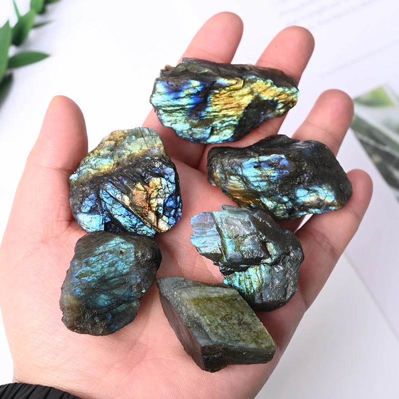 Hot Sale Natural Crystal Rock Rough Stone Healing Mineral Specimen Labradorite Raw Stone for Decoration