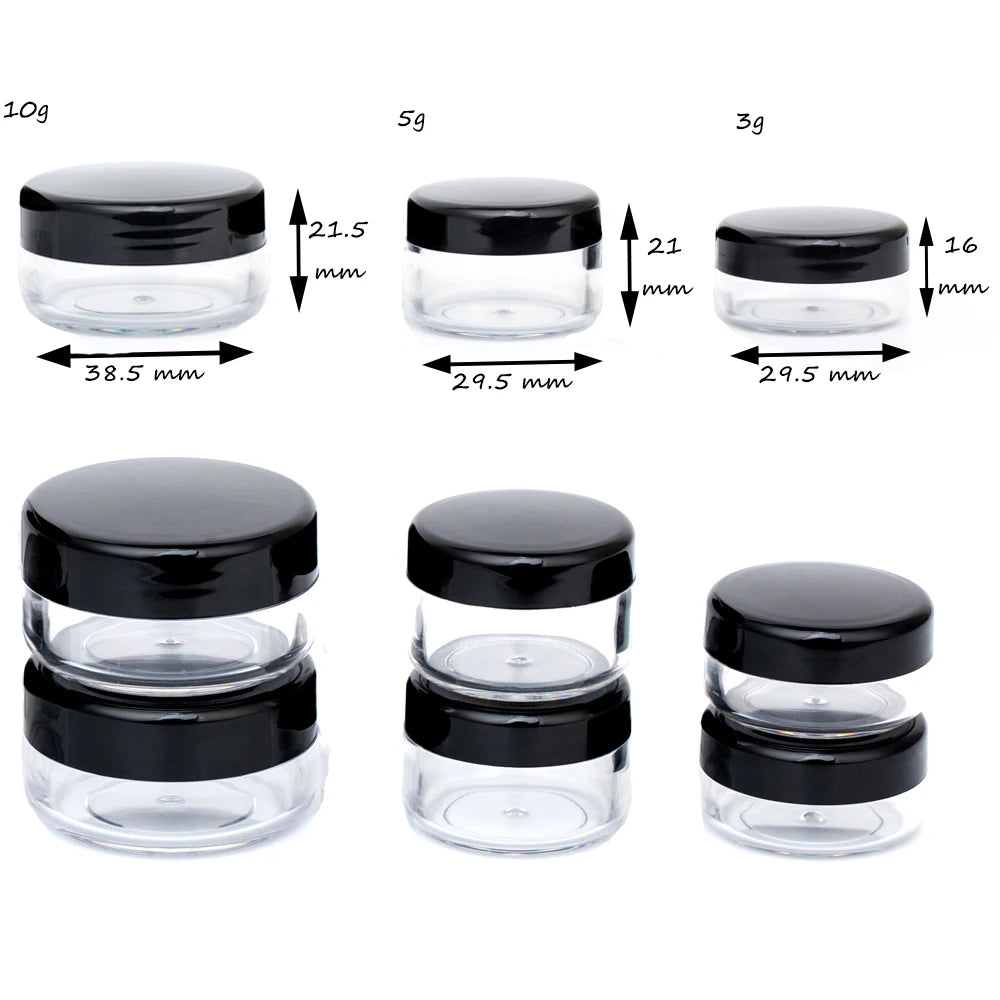 Top-selling Empty 5g Black Pink Small Plastic Lip Balm Container Eye Cream Jars with Colorful Lids in 25pcs Packaging