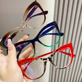 Europe and America New Anti-blue Cat Eye Flat Light Mirror Irregular Gradient Personality Spectacle Frame