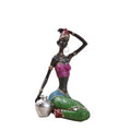 African Women Sculpture Creative Vintage Dolls 7.5" Tribal Girls Figurines Statue Decor Collectible Art Piece Gift Craft