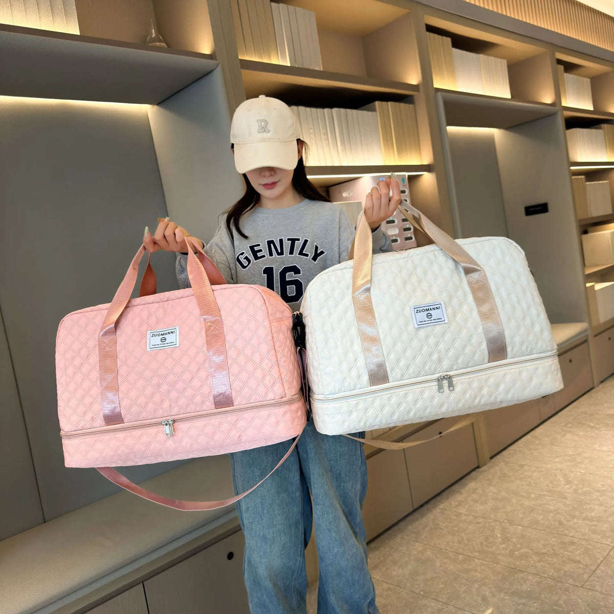 High-End Feel Dry and Wet Separation Business Trip Storage Sports Crossbody Bag for Women Large Capacity Luggage Travel Bag