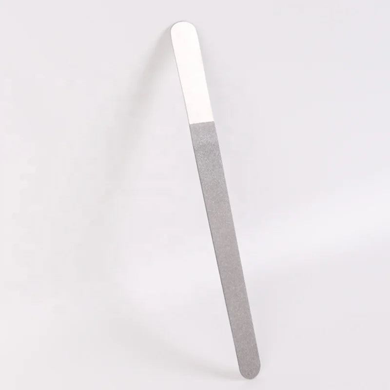 New Fashion Stainless Steel Silver Double Side Nail File 240 Grit Durable Nail Care Tool