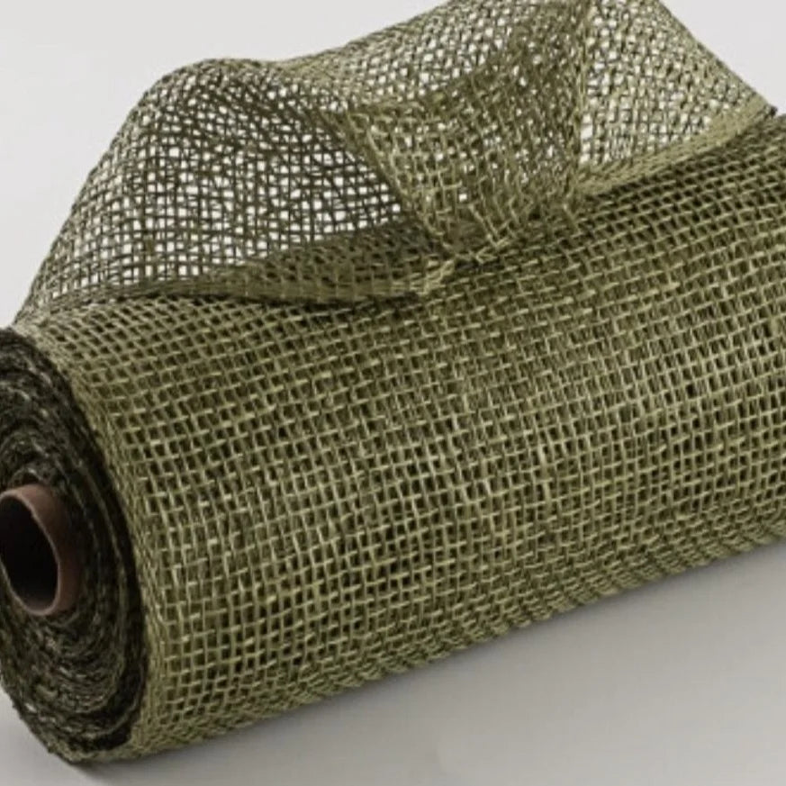 Olive Green Mesh for Wreath Poly Burlap Mesh Floral Christmas 10 Inch Decor Mesh