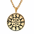 Sun of God Talisman Pendant Statement Necklace Stainless Steel Sun Symbol Jewelry for Men Women