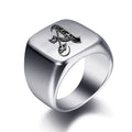 Wholesale 26 Letters Stainless Steel Signet Blank Jewelry 18mm Initial Engrave Custom Rings for Men