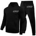 Unisex Cotton 3D Puff Hoodie and Sweatpants Set Wholesale Custom Men's Pullover Winter Season Hooded Collar Printed Pattern