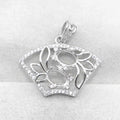 Sterling Silver 5*7mm Semi Mount Pendant Empty Frame Blank Support Setting S925 Base Holder Without Center Stone for DIY Inlay