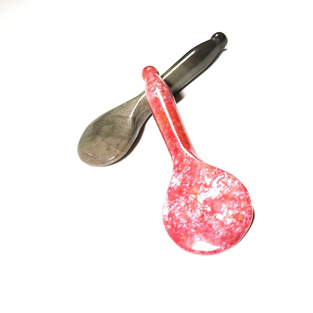 Huiying Fashionable gemstone mookaite jasper spoon guasha tool customized scraping therapy stone