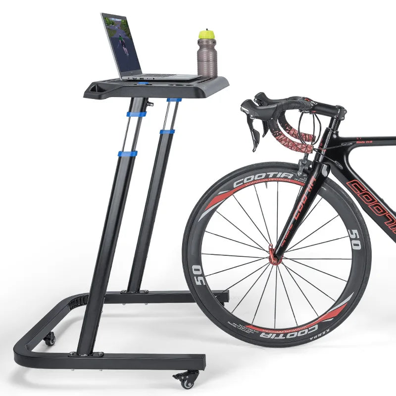 Removable Bike Trainer Desk Multi-Purpose Adjustable Height Desk for Indoor Cycling and Standing