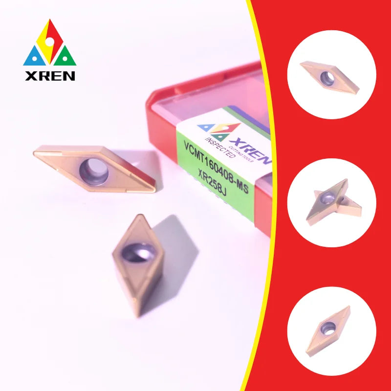 CNC Cutting VCMT160404 VCMT160408 Carbide Inserts Turning Tool for Stainless Steel High-Temp Alloys Turning Inserts for Metal