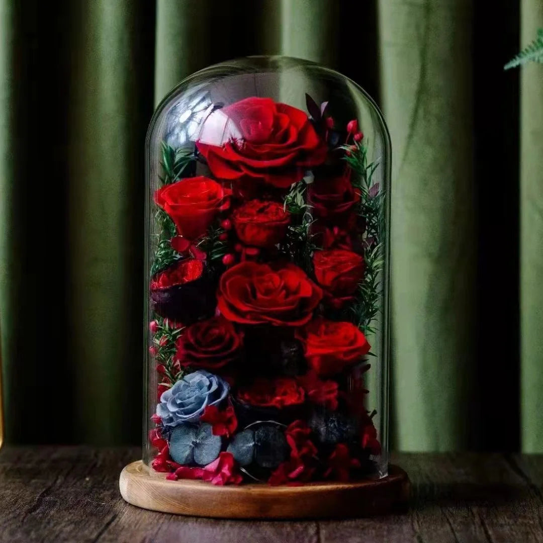 Forever Rose Glass Dome New Immortal Preserved Flower for Valentine's Day Mother's Day Graduation Elegant New Year's Gift Idea