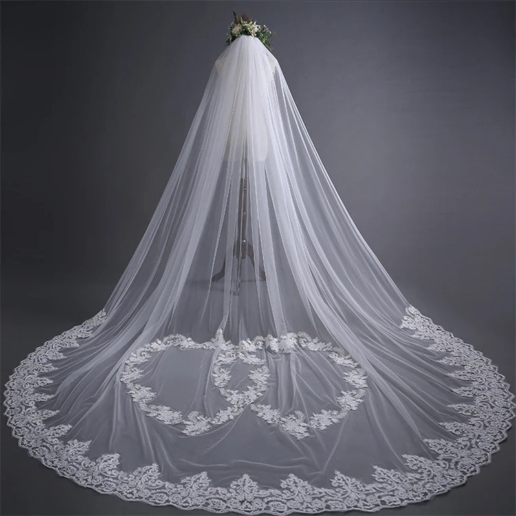 New Bridal Veil Belt Insert Comb Wedding Veil Long Lace Lace Wedding Veil