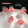 KUACHI Wholesale Love Mini Plastic Hair Claws Cartoon Pink Heart Hair Claw Valentine's Day Girl Hair Claws