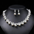 Light Luxury Niche Design with Collarbone Chain Pearls Necklace and Earrings Necklace Jewelry Sets