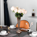 European Style Luxury Light Ornament Glass Metal Tabletop Vase Coastal for Living Room Bedroom Wedding Decorative Flower Vase