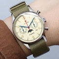 SEAKOSS Automatic Mechanical Wristwatch for Men 1963 Seagull ST1654 Movement 24H-Hour Display Calendar Leather 20mm Mens Watches