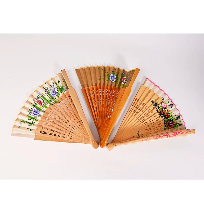Wholesale Hotel Wedding Souvenir Bamboo Handheld Fan Custom Wooden Hand Fan
