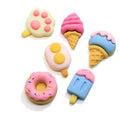 New Arrive Cute  Resin Cake Donut Lollipop Ice Cream Flatback Cabochon Simulation Food Art Supply Home Decoration Charm Craft