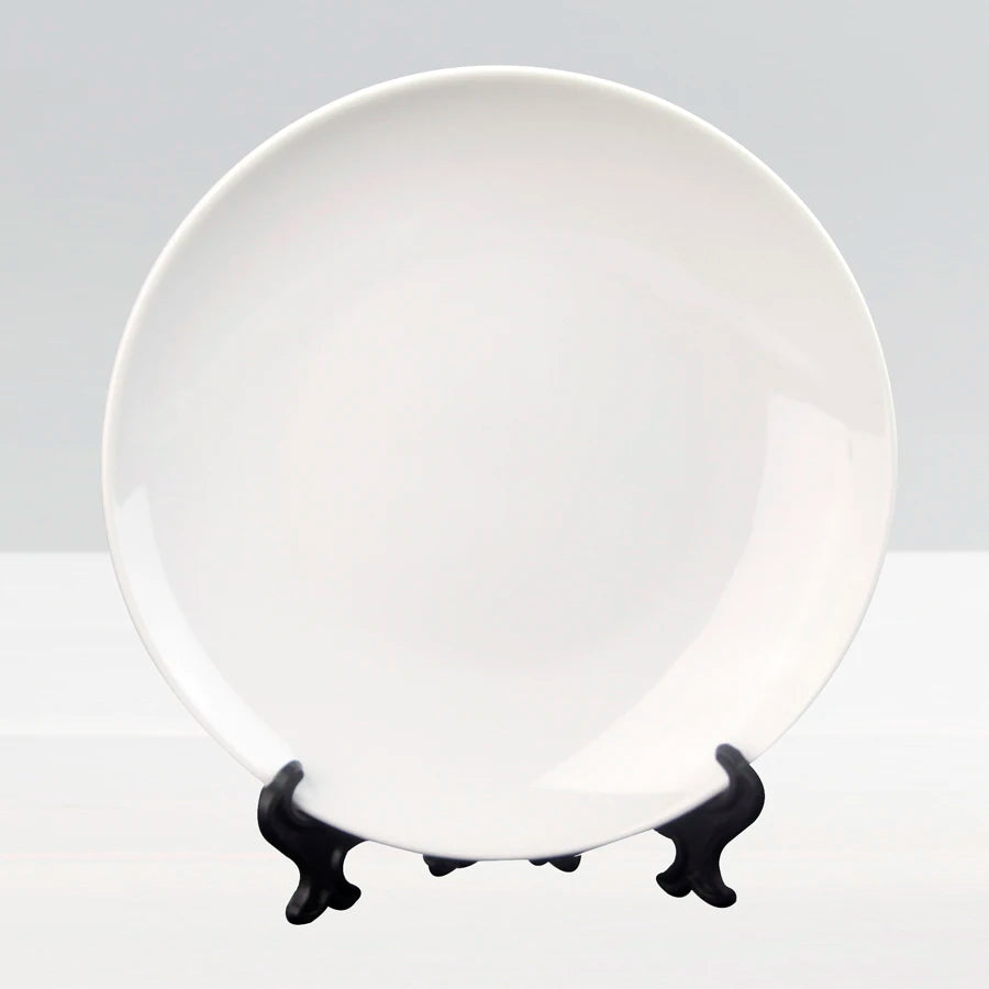 Custom Sublimation Ceramic Plates Blank White Dinner Plates for Restaurant Kitchen Decoration Personalized Printing Logo Plates
