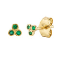 Bohemian 925 Sterling Silver Emerald Zirconia Diamond Miini Triangle Stud Earrings