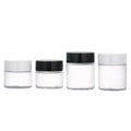 20ml 30ml 50ml Empty Frost Matte Glass Containers Cosmetic Cream Jar Packaging With White Lid Black Cap 5g 10g 15g 20g 30g 50g