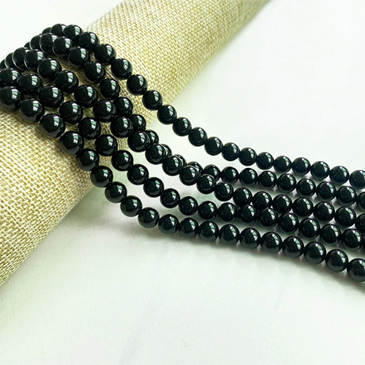 6mm 8mm 10mm Black Obsidian Gem Round Wholesale Natural Stone and Craft Loose Beads for Adult Jewelry Making Crystal