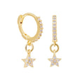 Gemnel Solid Recycled Sterling Silver Gold Plated Nano Opal Star Gemstone Huggie Earrings