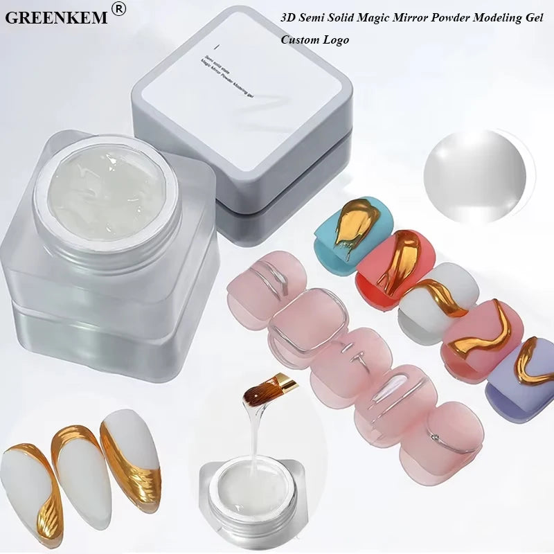 New Design 8g 3D Semi Solid Magic Mirror Powder Modeling Glue Base Build Gel No Wipe Multifunction Mirror Powder Modeling Gel