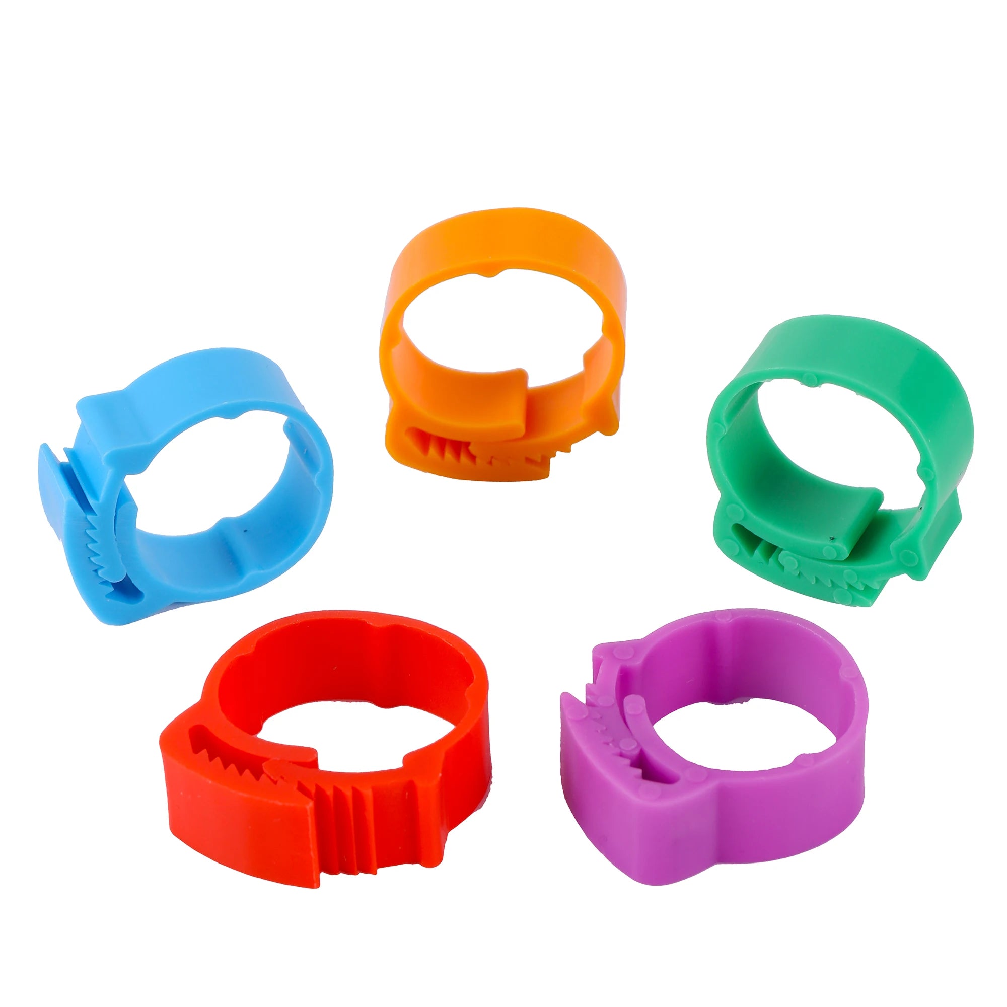 100Pcs Farm 2-2.4cm Chicken Poultry Adjustable Chicken Wordless Snap-on Foot Leg Ring Telescopic Foot Ring Identification Tool