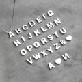 Fashion Solid 925 Sterling Silver 26 A-Z Letters Heart Pendant Necklaces for Women Jewelry