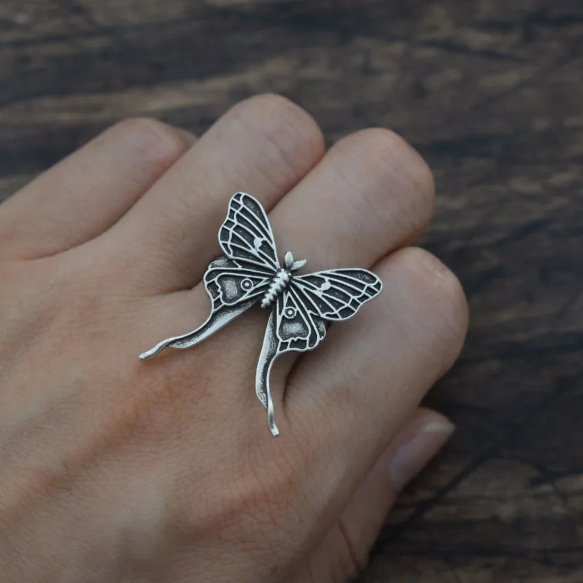 Women Jewelry Christmas Jewelry Gift Fashion Vintage Adjustable Moth Butterfly Rings