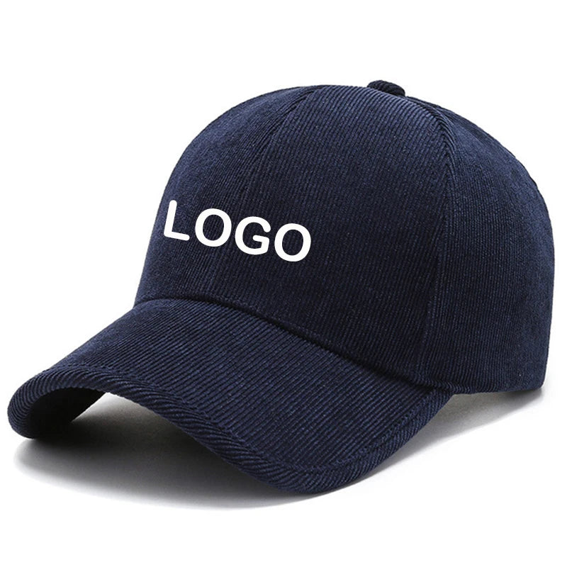 Stylish Winter Warm Corduroy Baseball Cap for Men Women Solid Color Snapback Hip Hop Caps Bone