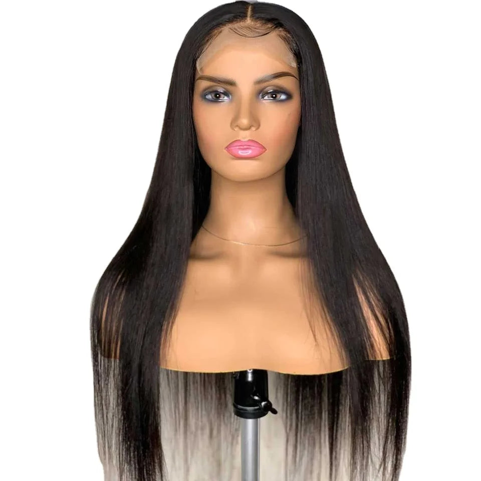 Cheap Peruvian Cuticle Aligned Hair Wig for Black Women Human Hair Straight 5x5 Lace Closure Natural Human Hair Wigs Pre Plucked