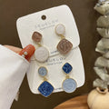 Retro Fashion 925 Sterling Silver Pins Stud Earrings Oil Drop Multi Color Stud Earrings Jewelry for Women