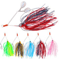 Wholesale SB019 8cm 11.1g Double Blade Buzz Spinner Baits Fishing Lures with Silicone Skirts MegaBDM