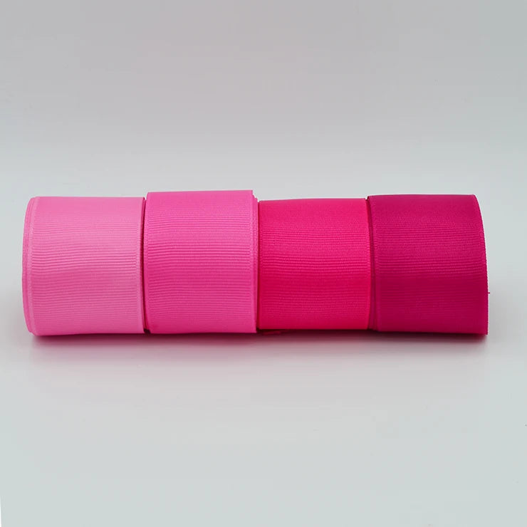 Wholesale Factory 100% Polyester Solid Color Double Face Grosgrain Ribbons with Custom Printed Logo Pattern