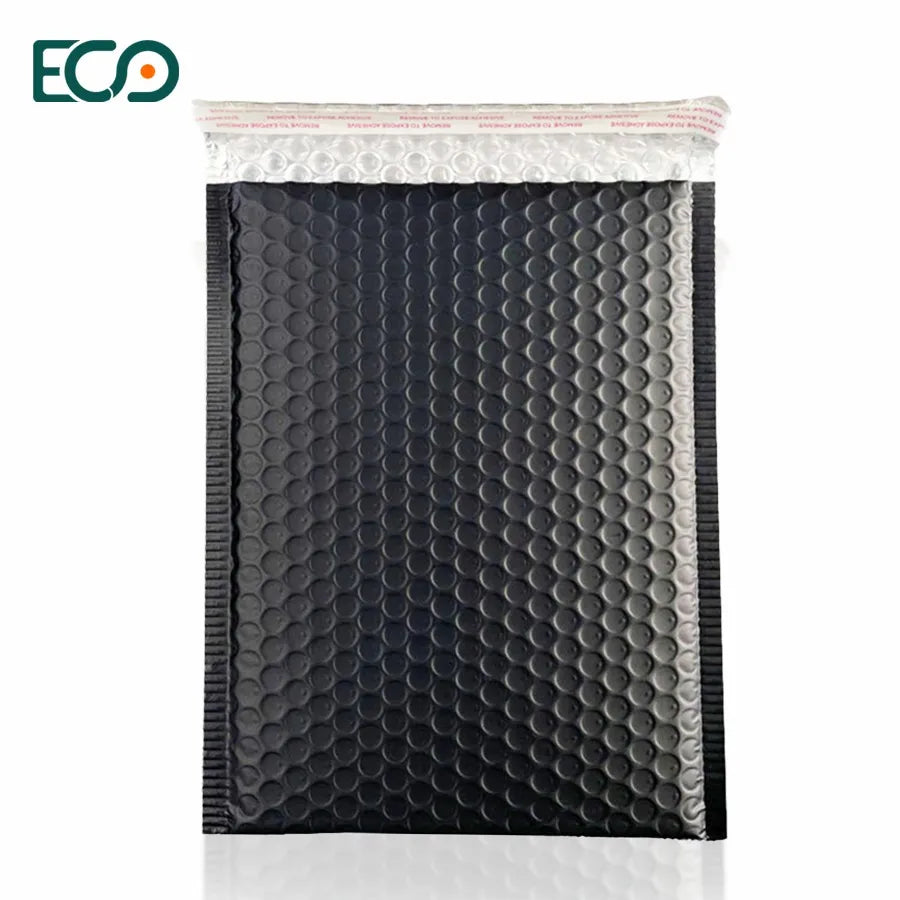 In Stock Plain Black Bubble Mailer Matte Black Mailing Bag Large Poly Bags Black With Custom Logo