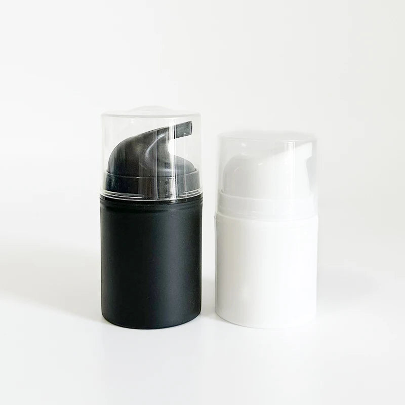 Airless Pump Bottol 50ml 30ml 50 Ml Pp Replaceable Soft Black Hair Oil Airless Pump Bottle Matte Low Moq