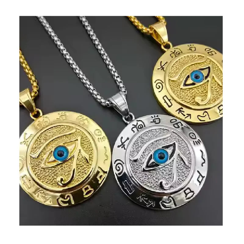 Eye Jewelry Egypt Stainless Steel the Eye of Horus Pendant the Eagle Head and Eye Necklace