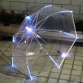 Wholesale Custom Luxury LED Light Dome Shaped Bubble Clear Transparent  Umbrella Straight Design for Travel