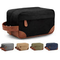 Wholesale Men Canvas Makeup Bag for Travel Shaving Bag Accessories Brown Canvas Storage Pouch With Zipper Cosmetic Bag