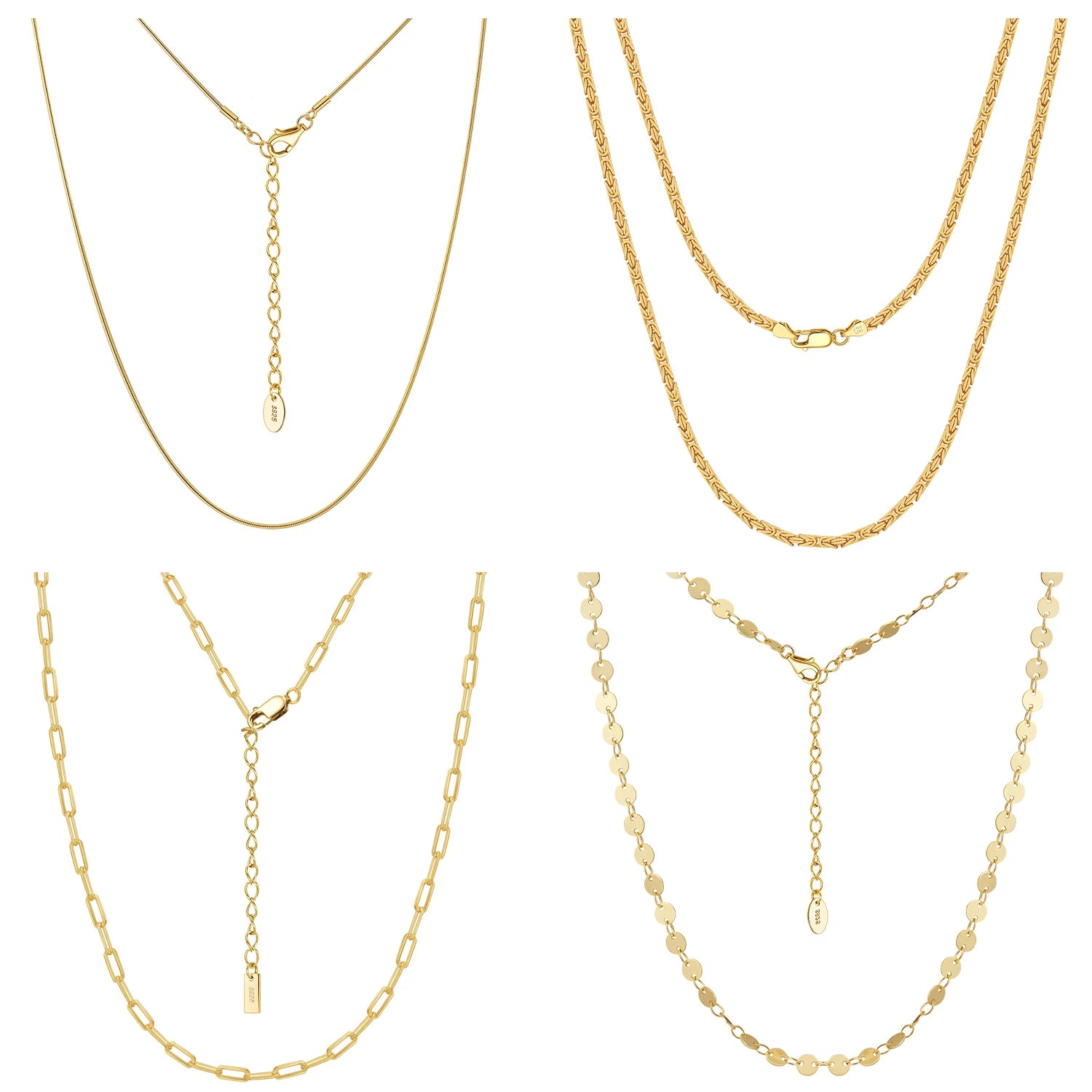 Top Selling Solid 925 Sterling Silver Jewelry 2.5mm Handmade Italian Flat Byzantine Link Chain Necklace for Women Men