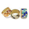 Vintage Country Style Colorful Oil-spot Glaze Alloy Bracelets Cuff Bangles Women Statement Rhinestones Metal Bangles Jewelry MegaBDM