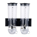 New Design Canister Dry Food Dispenser Wall Mount Double Dry Cereal Dispenser Kitchen Grain Container