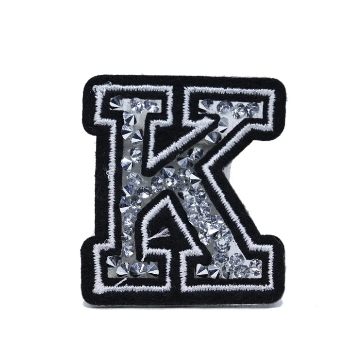 Custom Woven Badge Clothing Rhinestone Applique Patch Hat Designer Embroidered Patch Embroidery Chenille Patch Sew Iron on Patch